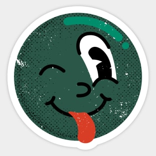 Winking tongue out emoji green Sticker